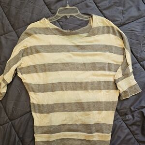 Papaya Cream and Gray Striped Tunic